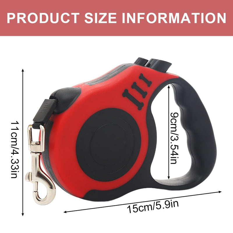 SSRDFU - 1 piece dog leash, retractable dog leash, 3 m, with non-slip handle, retractable leash with safety braking system, for small and medium-sized dogs up to 20 kg - PawsPlanet Australia