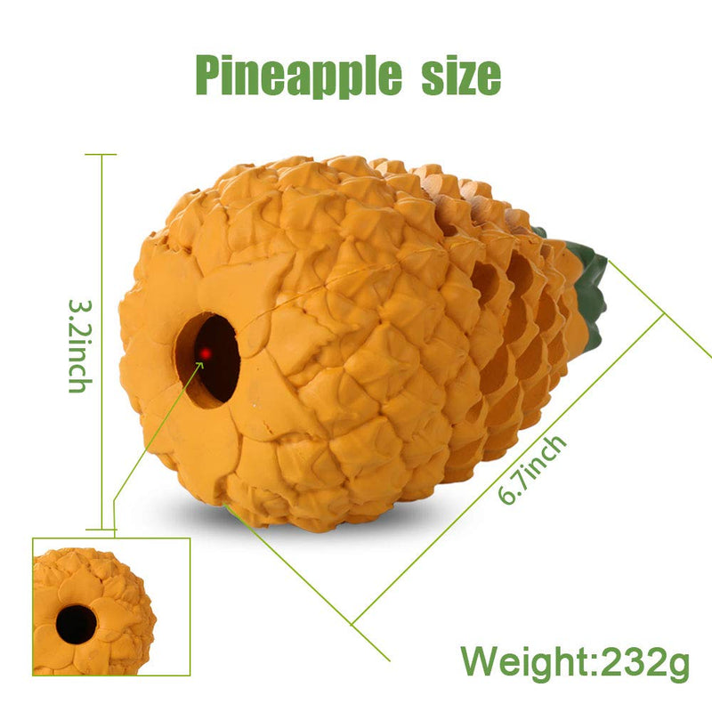 [Australia] - M.C.works Dog Chew Toys for Aggressive Chewer, Tough Dog Dental Chews Toy, Indestructible Dog Toys for Large Dogs, Food Grade Puppy Toys Pineapple Large 6.7 In 