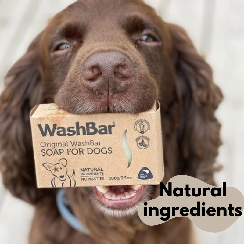 WashBar Natural Dog Soap Bar - Natural Dog Shampoo Bar and Dog Shampoo For Dry Itchy Skin, Bar is Easier to Use Than Liquid Pet Shampoo With No Plastic Bottle Waste, 3.5oz - PawsPlanet Australia