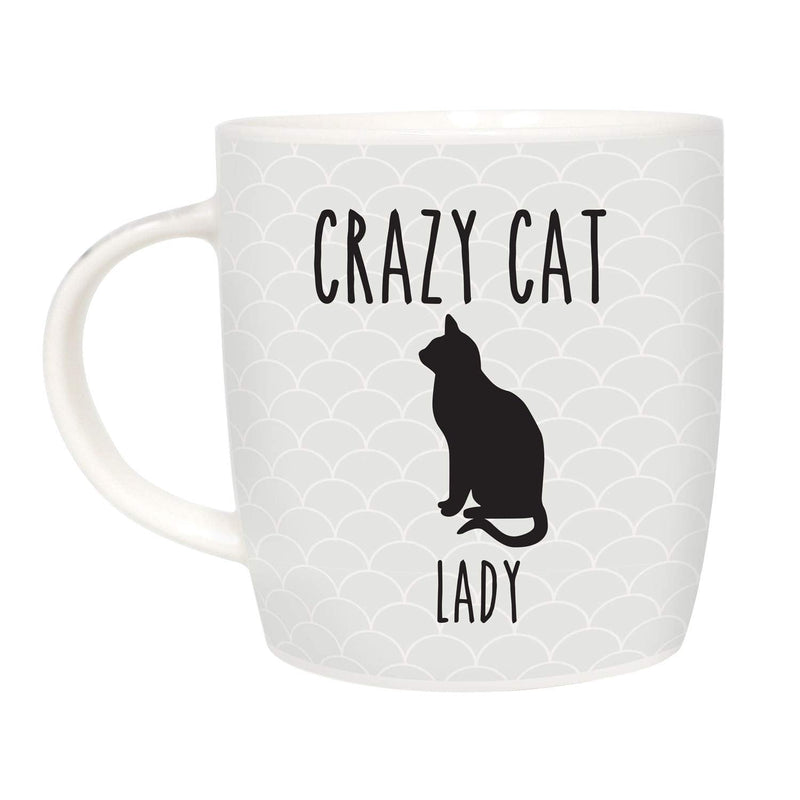 Splosh Precious Pets Mug Collection – Crazy Cat Lady, Grey and Black Ceramic Mug with Pet Silhouette, Gift Boxed, Dishwasher Safe - PawsPlanet Australia