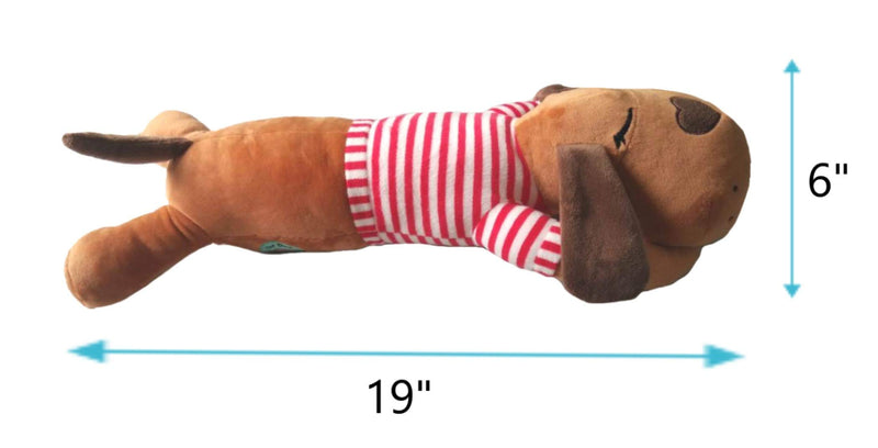 The Dog Pillow Company Plush Head Pillow and Neck Support for Dogs, Buddy, 19 x 6 x 5 Inches (70836) Buddy, Red Stripe Shirt - PawsPlanet Australia