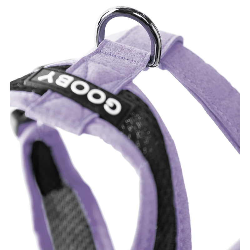 [Australia] - Gooby - Active X Head-in Harness, Choke Free Small Dog Harness with Synthetic Lambskin Soft Strap Large chest (14-20") Purple 