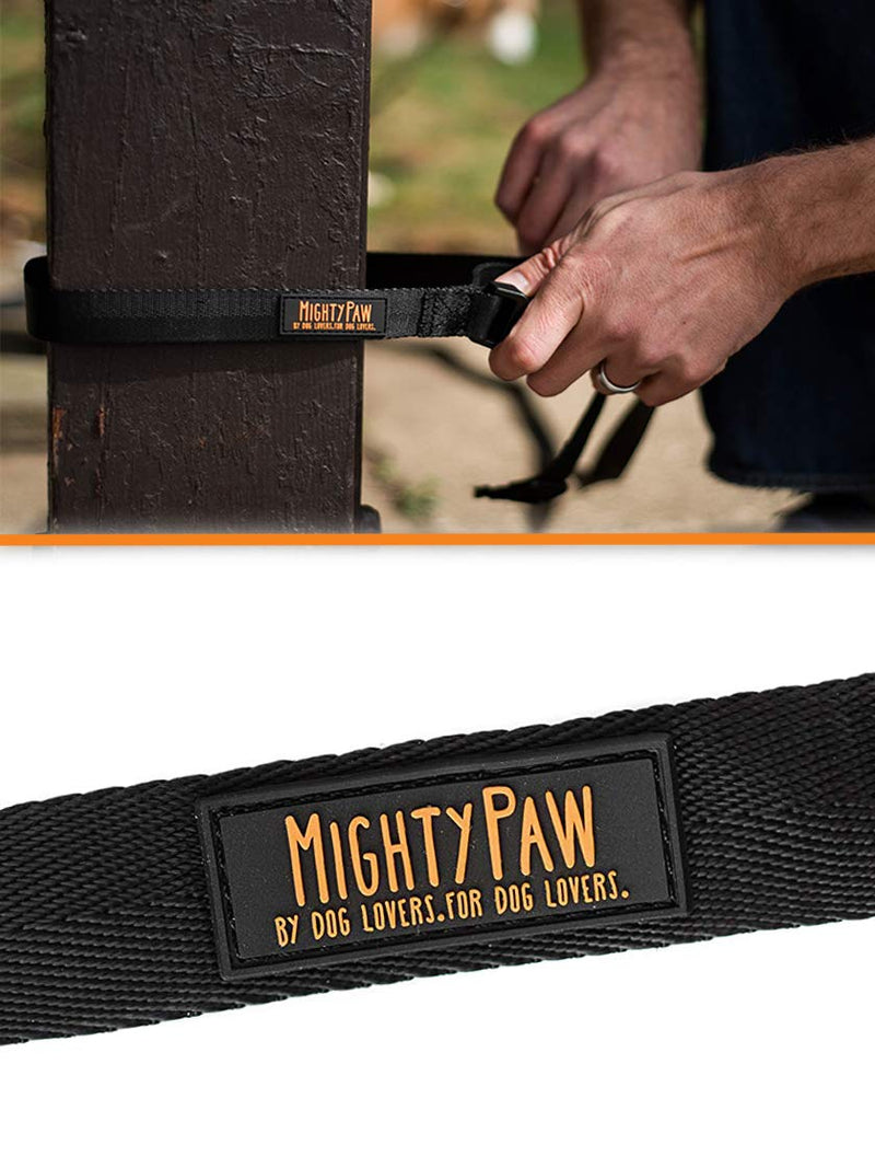 [Australia] - Mighty Paw Long Dog Leash, Leash for Off-Leash Training, Includes a Buckled Padded Handle and Premium Quality Nylon Webbing 30 Feet Black 