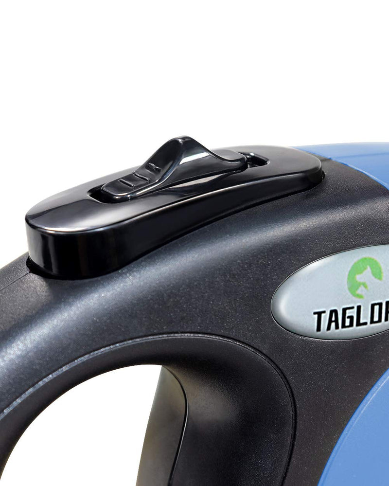 Taglory No-Tangle Retractable Dog Lead 5m,Heavy Duty Dogs Extendable Leads Strong Nylon Tape,Suitable for Boy Dogs Up to 20kg,Blue 16ft (5m) Blue - PawsPlanet Australia