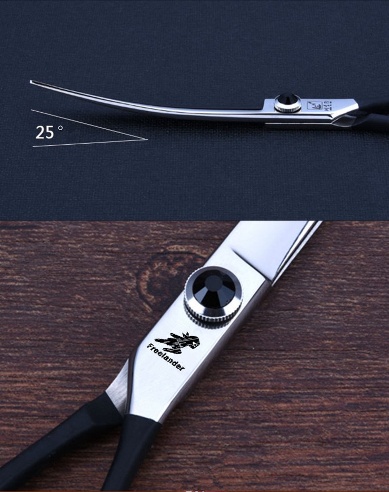 [Australia] - 6 inch/ 6.5 inch/7 inch Black Professional Pet Hair Grooming Upward Curved Scissors/Shears for Left Handed and Right Handed Pet Groomer 7 inch 