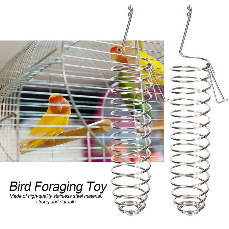 2Pcs Bird Food Basket Stainless Steel Bird Feeder Parrot Fruit Vegetables Millet Wheat Ear Holder for Budgie Parakeet Cockatiel Conure African Grey - PawsPlanet Australia