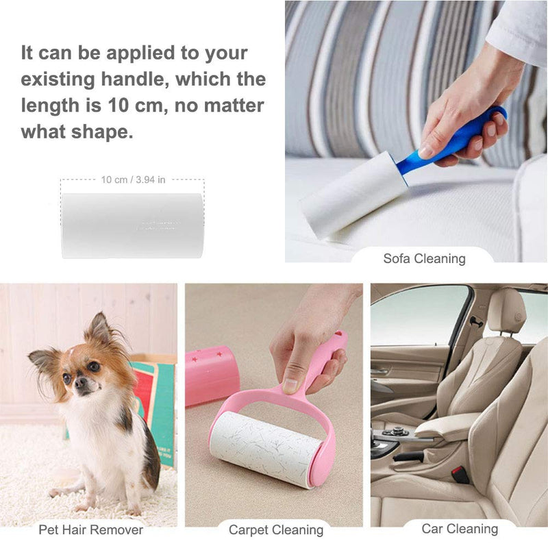 Mr Hsiung & Mrs Yin 10 PCS Lint Roller Refill, 600 Sheets clothes roller sticky, Pet Hair Remover for Clothes, 80 Meters Pre-Cut Clothes Cleaner Roller, Extra Sticky Lint Remover Brush, Removes Lindt - PawsPlanet Australia