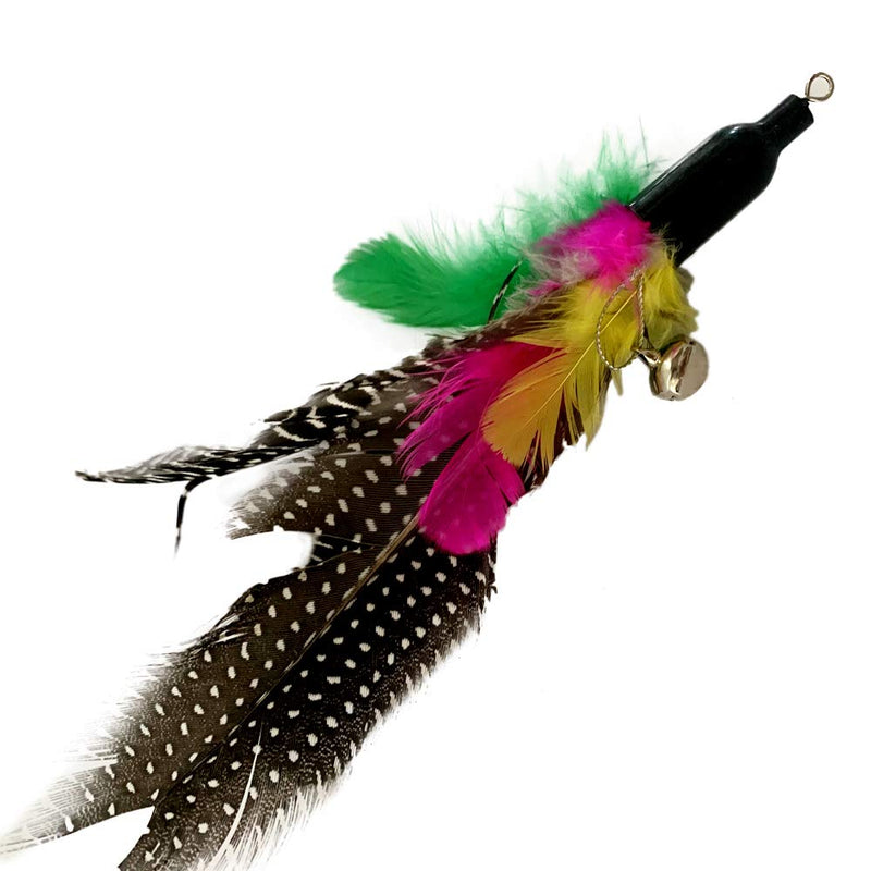MUZIWIG Cat Feather Wand - 1 Pc Interactive Cat Feather Toy-8 Replacement Retractable Wand Feathers Birds with Bell, Kitten Cats Interactive Teaser Mouse toys Exercise for Kitten Cats - PawsPlanet Australia