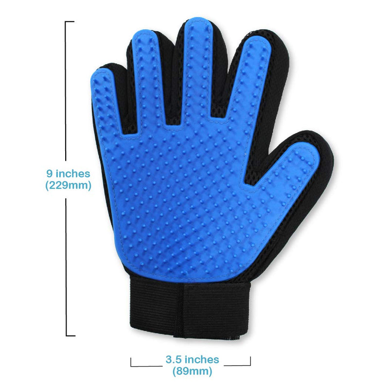 Pets First Dog Grooming Gloves Best Professional Deshedding, Brushing, Cleaning Mitt Tool for Small, Medium or Large Dogs & Cats. Fur & Hair Remover. Prevents Matted Coats. Soft Rubber Bristle Brush - PawsPlanet Australia