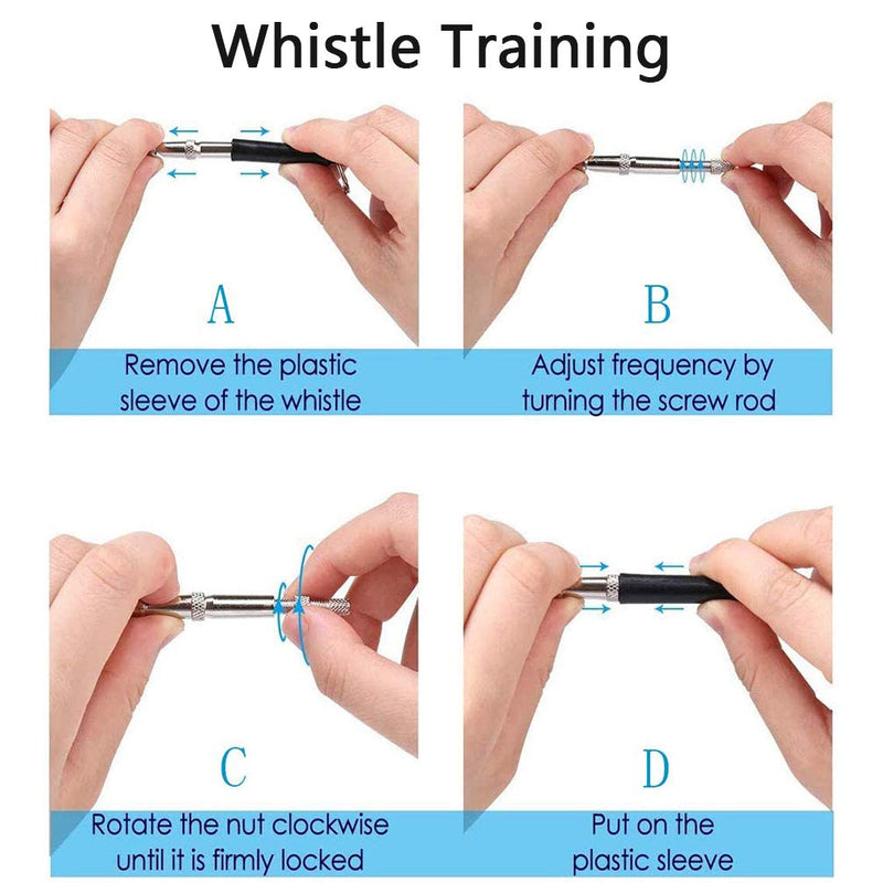 [Australia] - FANZ Ultrasonic Dog Whistles with Clicker, Training Guide Included, 2PCS Silent Dog Whistles for Dog Training Whistles + Clicker 