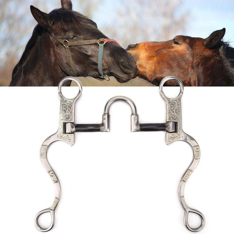 Zerodis Horse Chew Stainless Steel Western Bit Horse Ring Snaffle Horse Chew Stainless Steel Bit Stainless Steel Thickeness Bit Loose Mouth Bit Roller with German Silver Trims for Horse - PawsPlanet Australia