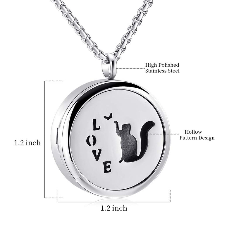 EternityMemory Memorial Urn Jewelry Hold Loved One's Photo & Ashes - Tree of Life Cremation Locket Necklace for Women/Men Cat - PawsPlanet Australia