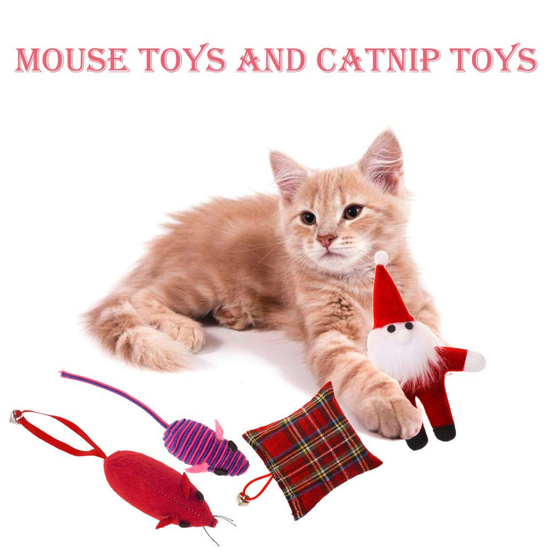 [Australia] - PAWCHIE Christmas Cat Stocking Toys 14 Pcs Cat Toys Set for Kitten Variety Pack 
