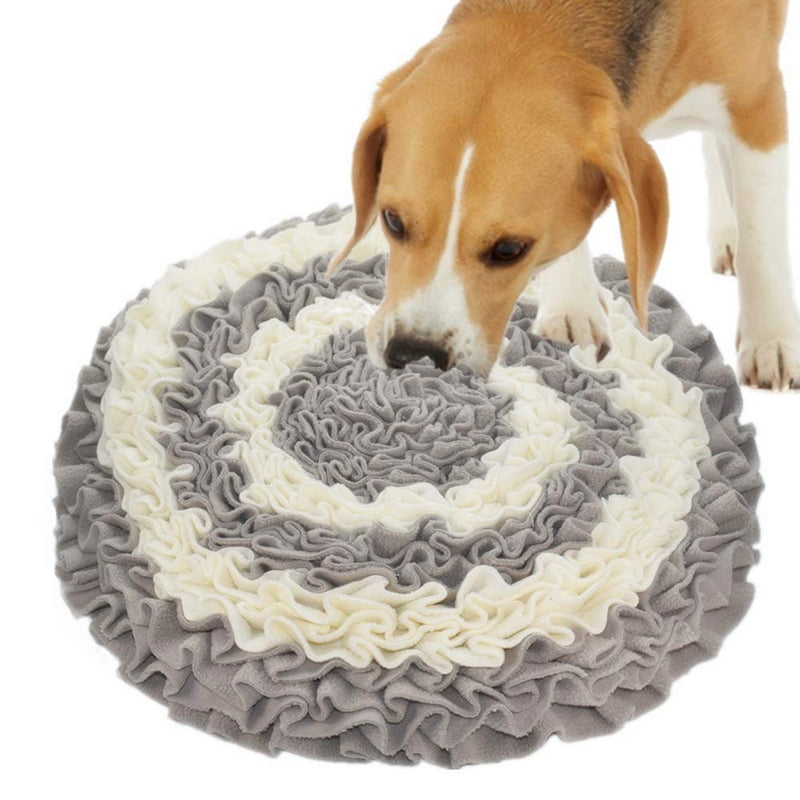 [Australia] - AB AttaBoy Interactive Dog Toys- Pet Snuffle Mat, Dog Puzzle Toys, Encourages Natural Foraging Skills for Cats Dogs,Activity Fun Play Mat for Relieve Stress Restlessness(Upgraded) Gray&White 