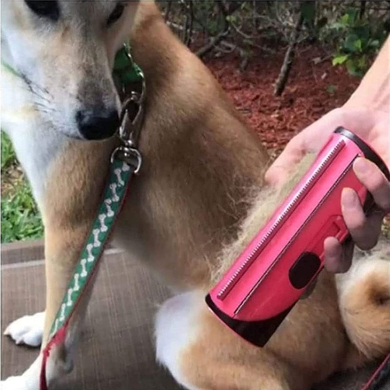 NETT 3-in-1 undercoat and hair removal brush, undercoat and hair removal brush, pet hair remover roller, suitable for all hairy pets pink - PawsPlanet Australia