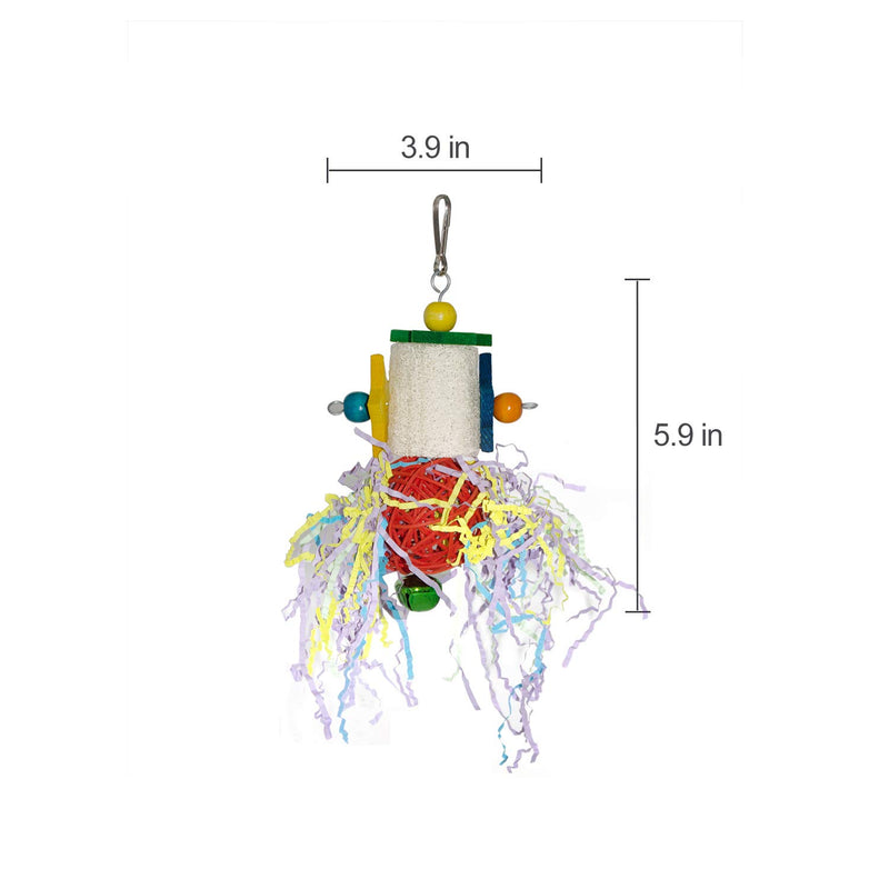 [Australia] - ZYP 3 Packs Bird Chewing Shredder Toys, Parrot Shred Foraging Hanging Cage Hammock Toy with Wooden Ratten Balls Bells Paper Slips for Conure, Cocaktiel, Parakeet, Budgie, Love Bird 