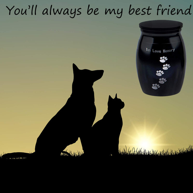 N/W Pet Urns for Dogs Ashes, Pet Urn Dog Urns for Ashes, Pet Memorial Urns Small Urns for Pet Ashes, Mini Cremation Urns Keepsake Urn for Pet Dog Cat to Remember Your Love (Black) - PawsPlanet Australia