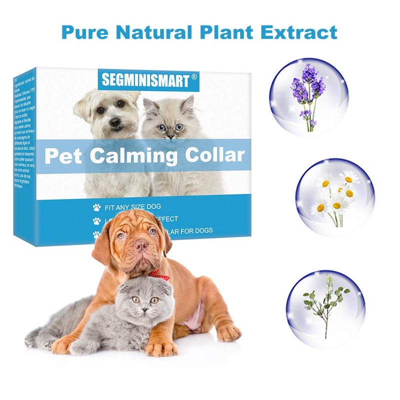 SEGMINISMART Calming Collar for Dogs,Calming Cat Collar,Antianxiety Collar with Adjustable Size,Pet Anxiety Relief & Anti Stress,Lasting Calming Effect Cat and Dog Anxiety Relief - PawsPlanet Australia