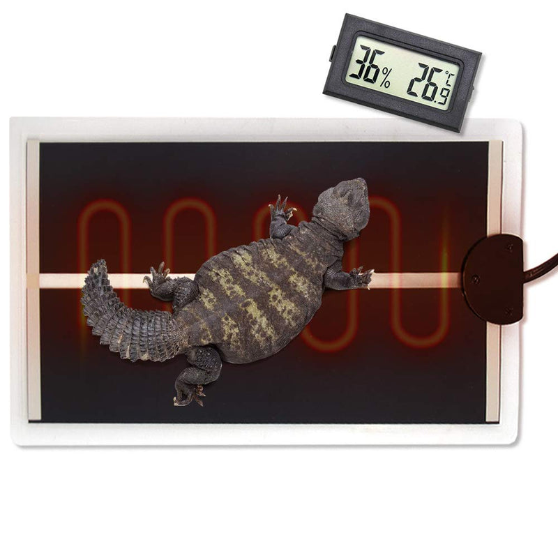 Skystuff Reptile Heat Mat and Digital Thermometer Hygrometer, 7W Waterproof Terrarium Heat Mats and Mini Temperature Humidity Meter for Turtle, Tortoise, Snakes, Lizard, Gecko Tank Warmer - PawsPlanet Australia