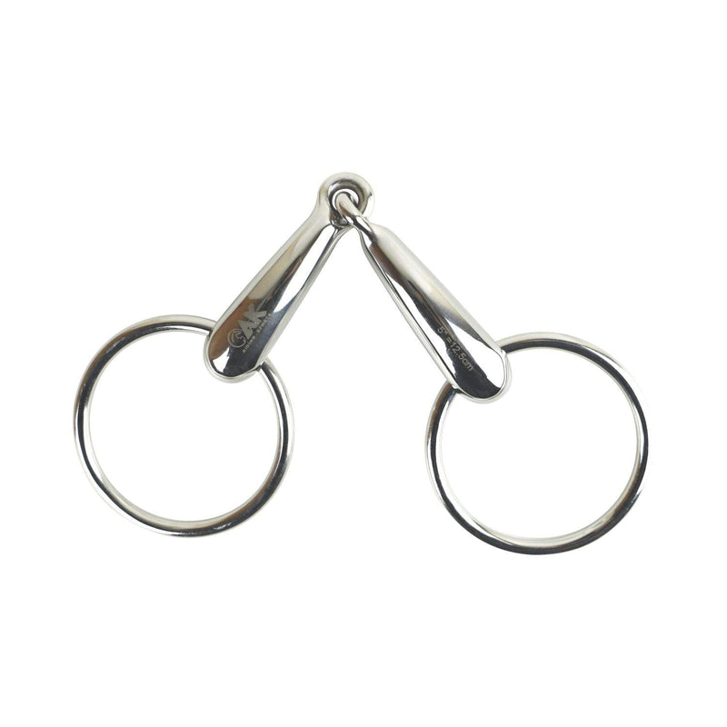 AK Loose Ring Single Jointed Snaffle Hollow Horse Riding Bit AKRS-2636 (4.75'', Silver) 4.75'' - PawsPlanet Australia