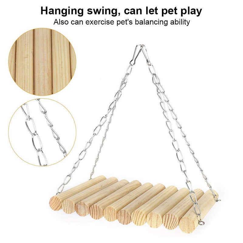 HEEPDD Parrots Swing, 13 * 20cm Wooden Natural Bird Swing Perch Toys Round Log Hanging Swing for Chinchilla Squirrels Parrots - PawsPlanet Australia