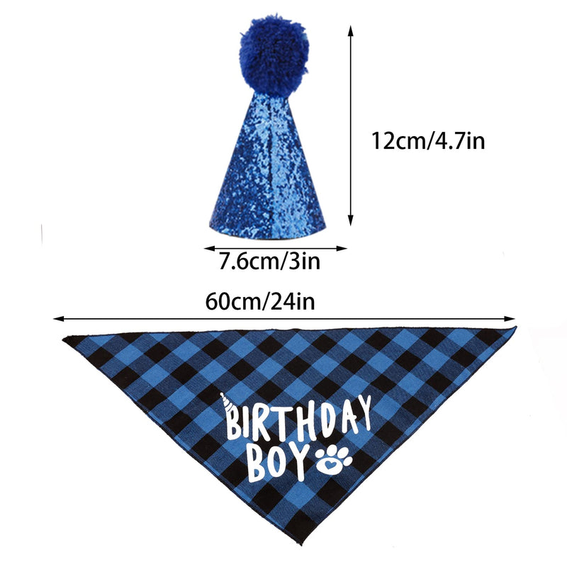 Dog Birthday Bandana, Pets Birthday Party Supplies Cute Boy Dog Birthday Outfit for Cat and Dog Decoration(Blue) Blue - PawsPlanet Australia