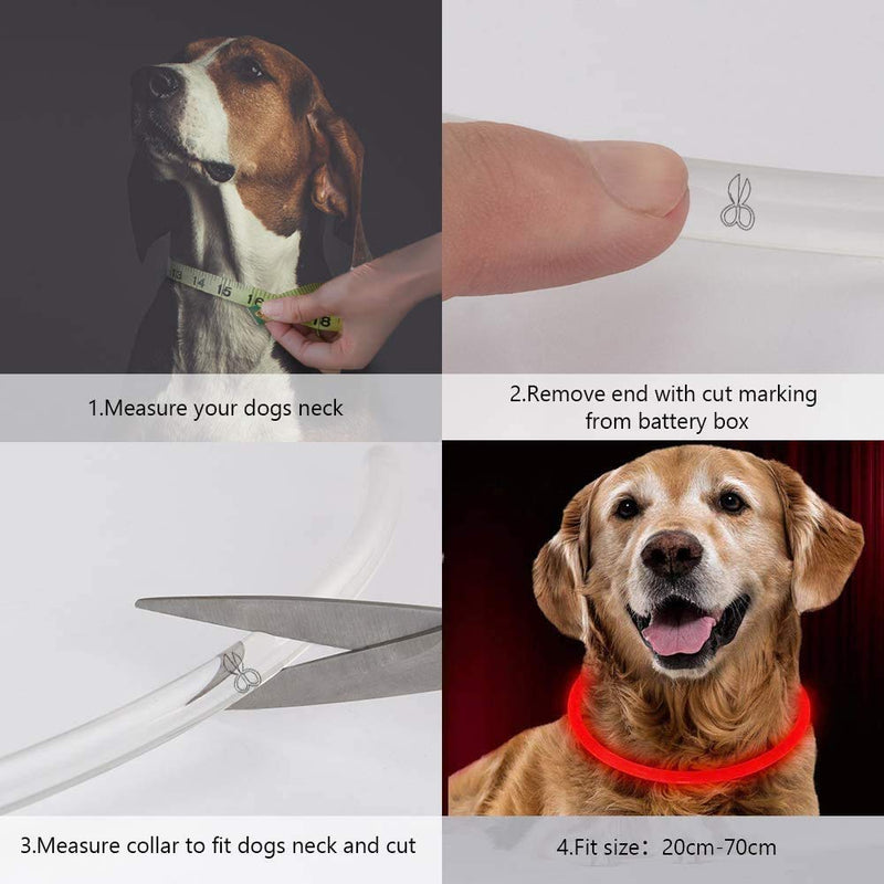 CCWW LED light collar for dogs USB rechargeable LED dog collar piece dog collar luminous rechargeable and adjustable in length with three lighting modes for dogs and cats green - PawsPlanet Australia