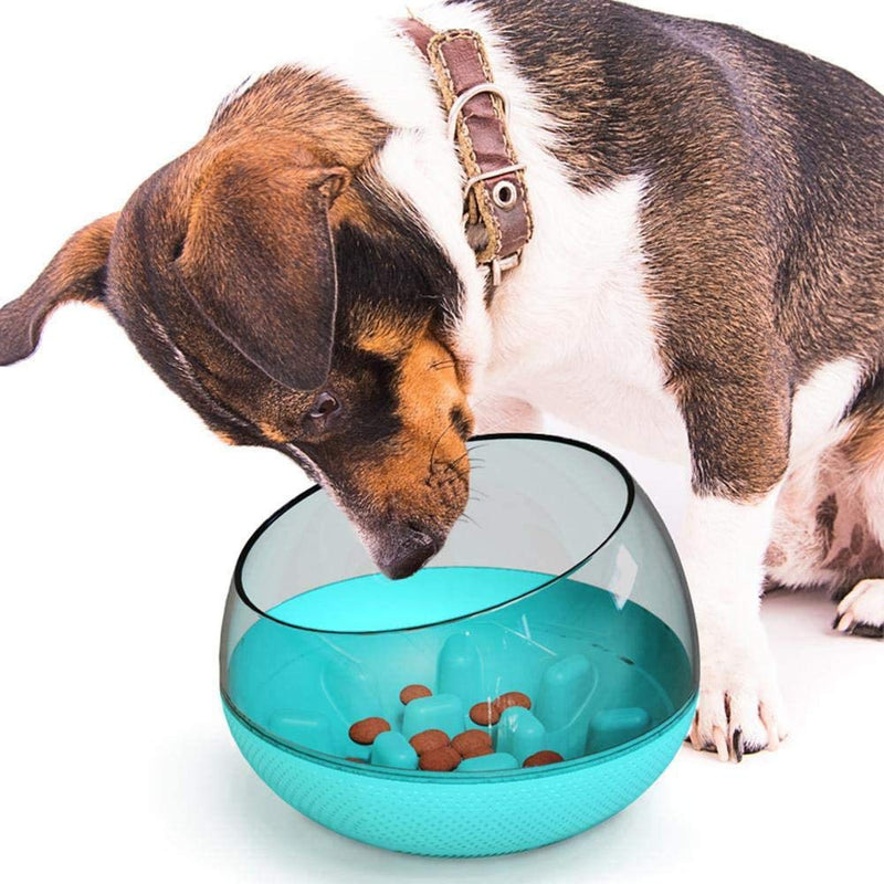 Puppy Cat Dog Feeding Bowls, Dog Slow Food Bowl, Pet Fun Feeder, Pet Bloat Stop Dog Food Bowl, Round Fun Interactive Tumbler Feeder Dog Bowl for Puppies Small, Medium, Large Dogs (Blue) - PawsPlanet Australia