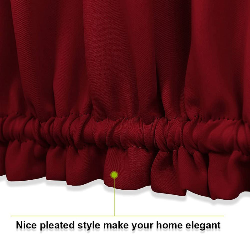 PONY DANCE Sidelight Window Curtains - Xmas Home Decoration Rod Pocket Blackout French Door Panel Light Block with Bonus Tieback for Front Doors, 25" W x 40" L, Burgundy Red, 1 Piece 25" x 40"|1 Panel - PawsPlanet Australia