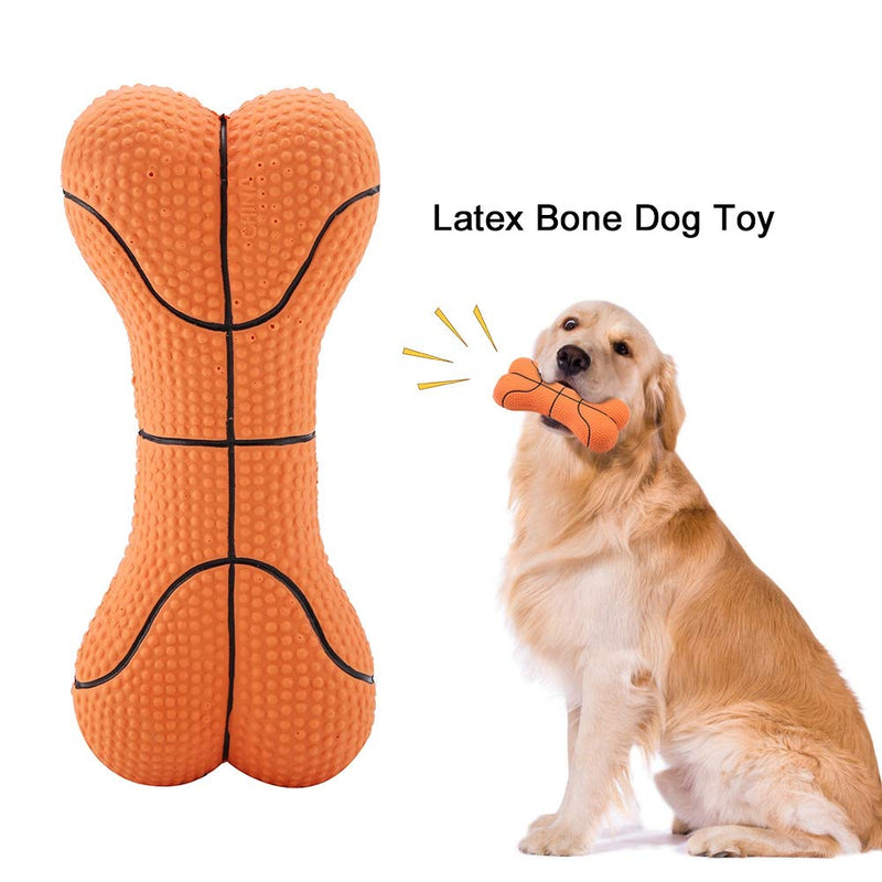 Non-Toxic Soft Latex Bone Puppy Chew Toys, Dog Squeaky Toy, Environmentally-Friendly for Fetching And Tossing Games Doing Excercise Pets(basketball) basketball - PawsPlanet Australia