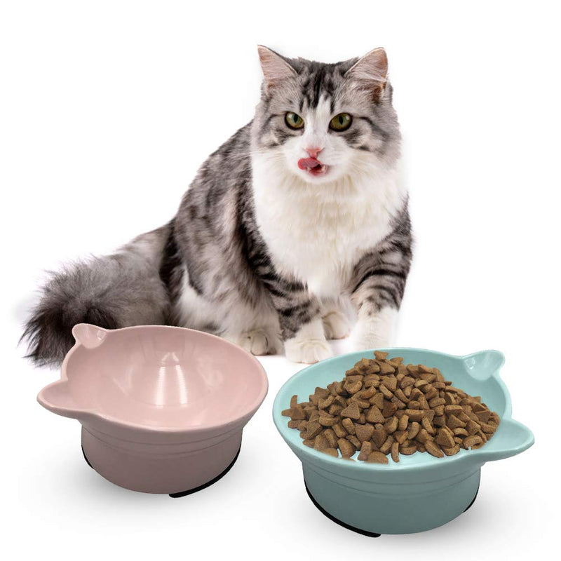 None/Brand Mousyee Raised Cat Feeding Bowls, Cat Bowl Tilted Cat Feeding Bowl with Anti Slip Silicone Feet Cat Water Bowl Durable Easy to Clean Multi-purpose Pet Feeding Bowl for Cats (Pink) Pink - PawsPlanet Australia