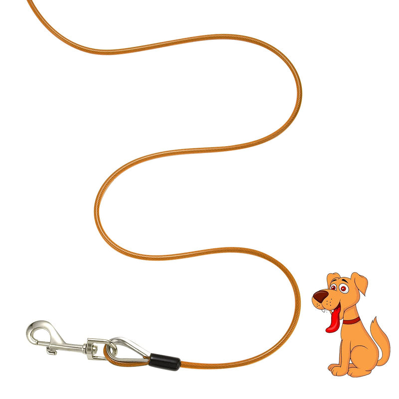 Dog Tie Out Cable,10ft Galvanized Steel Wire Pet Leash with PVC Coating for Pets Up to 100lbs,Dog Lead Line for Yard/Camping/Hiking/Running/Parks Orange - PawsPlanet Australia