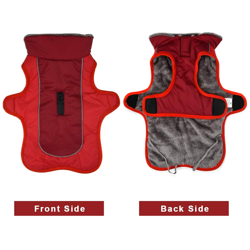 SCPET Dog Winter Coat Cozy Waterproof Windproof Vest Winter Coat Warm Dog Apparel Cold Weather Dog Jacket XS-3XL (XL: Chest 27.56"-29.53“, Neck 16.93", Red) X-Large - PawsPlanet Australia