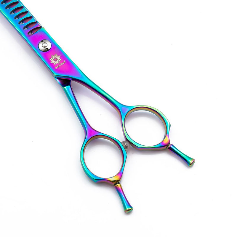 6.5"/8.0'' Professional Chunker Shear Twin Tail Downward Curved Pet Grooming Thinning/Blending Scissors Dog&cat Grooming Chunkers Shear 6.5 inches - PawsPlanet Australia