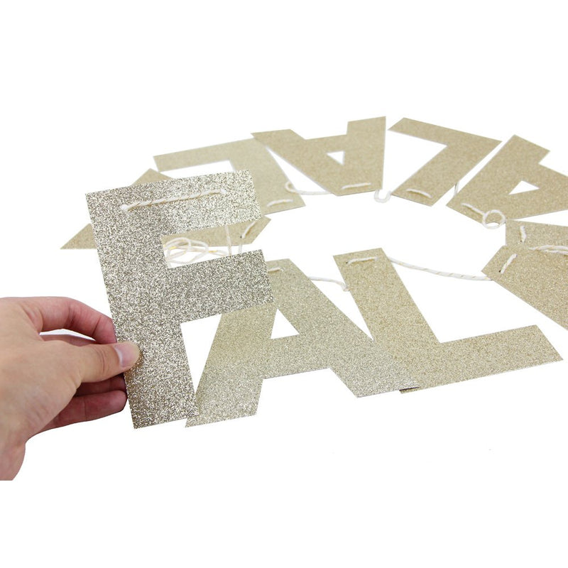 SUNBEAUTY 1 Set FA LA LA LA LA Gold Glitter Banner Christmas Paper Garlands Photo Prop Christmas Hanging Decorations - PawsPlanet Australia