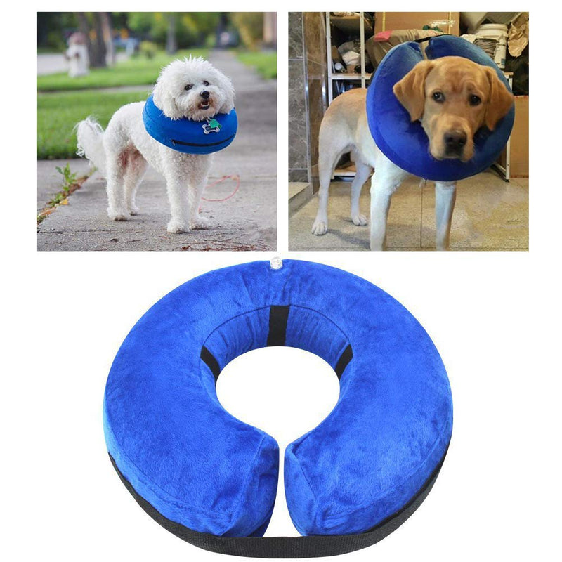 UKCOCO Pet Protective Inflatable Collar, Pet Recovery Wound Healing Protective Collar, Anti-bite Soft Collar for Dogs and Cats After Surgery - Size M (Blue) - PawsPlanet Australia