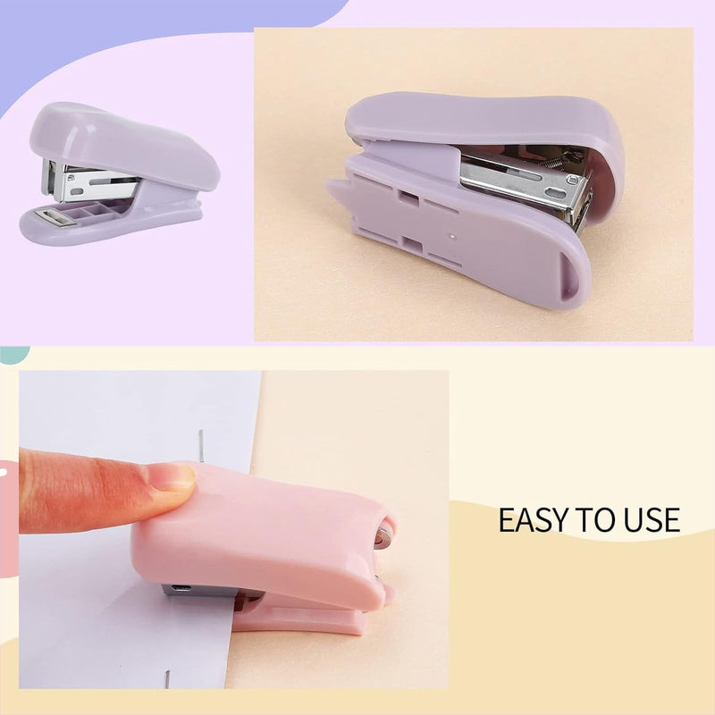 Pack of 2 mini stapler, small stapler, stapler, mini stapler with 800 standard 24/6 staples, office stapler, staple machine, small staples for school, home, office, organizing files - PawsPlanet Australia