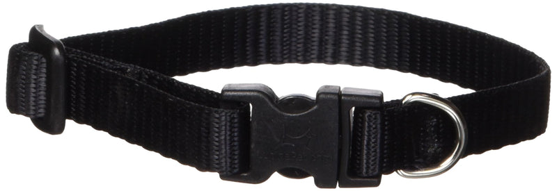 [Australia] - Lupine 1/2-Inch Adjustable Dog Collar Black 1/2" by 8"-12" Adjustable Collar 