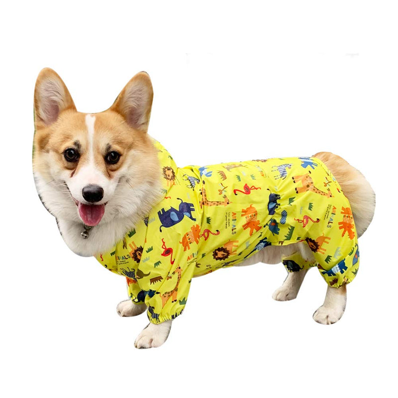 BbearT® Pet Raincoat, Dog Raincoat Ultra-Light Fun Pattern Jumpsuit Raincoat With Hood Waterproof Jackets Coats for Small Dogs Puppy (S: Back length 20cm) S: Back length 20cm - PawsPlanet Australia