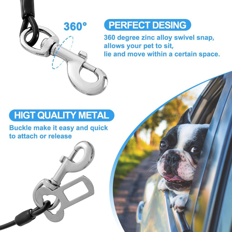 Mi Metty Dog Seat Belt Steel Wire Bite Resistant Dog Belt for Car Universal Plug Dog Seat Belt for Dogs Cats Pet Red Blue 2 Pieces 32 Inch/80 CM - PawsPlanet Australia