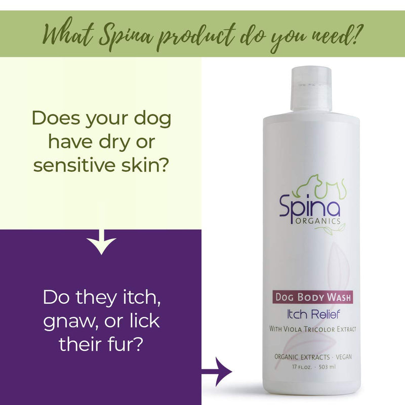 [Australia] - Spina Organics, All-Natural ITCH RELIEF Dog Shampoo, Non-Toxic, Vegan, Rich in Omegas - 17 Fl Oz 