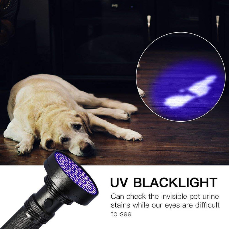 YOUTHINK Flashlight Pet Stain Urine Finder, Bright 100 LEDs Light with Glasses - PawsPlanet Australia