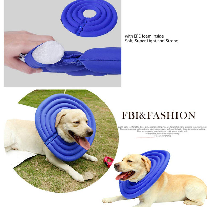 Waterproof Dog & Cat Recovery Collar - Pet Soft Comfy Cone E-Collar After Surgery, Anti-Bite/Lick- Quicker Healing (M, Blue) M - PawsPlanet Australia