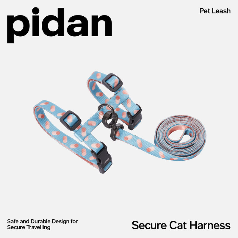pidan Cat Harness and Leash Set, Cats Escape Proof - Adjustable Kitten Harness for Large Small Cats, Lightweight Soft Walking Travel Petsafe Harness (Blue) Blue - PawsPlanet Australia