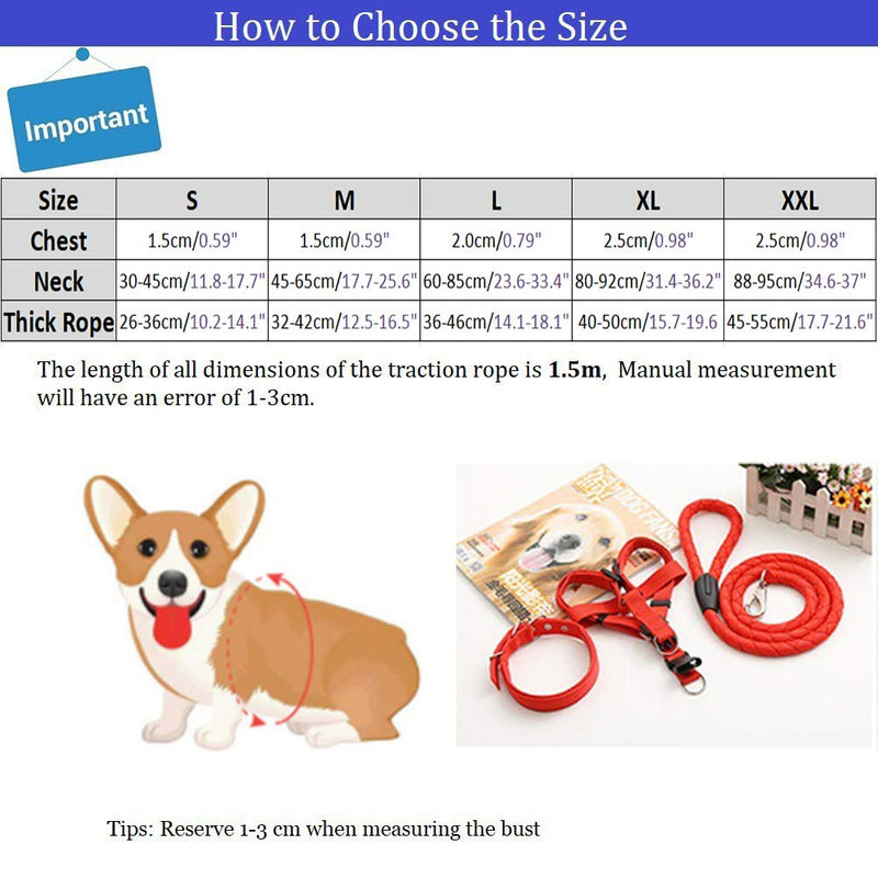 Homieco Nylon Weave Dog Leash, Dog Collar Harness, Dog Vest Harness, Dog Lead and Collar, Dog training leash for Small and Medium Dogs XL - PawsPlanet Australia