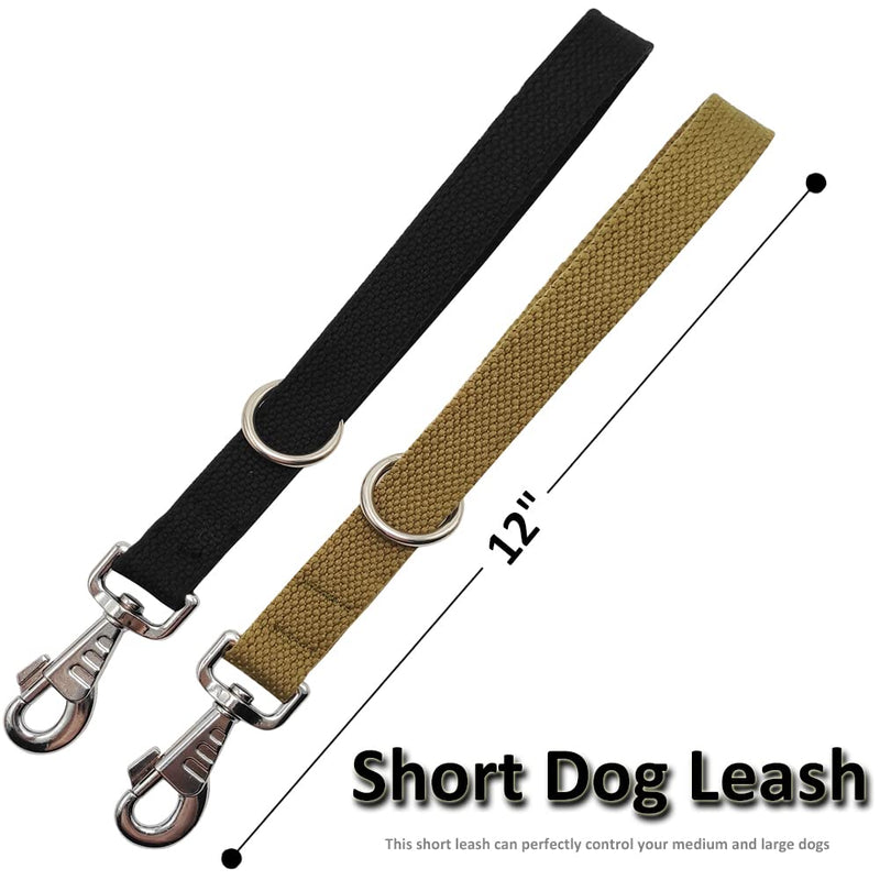 Hoanan 12 Inch Short Dog Leash, Tactical Heavy Duty Traffic Leash, Thick Tab Leash for Medium Large Dogs Walking Training black - PawsPlanet Australia