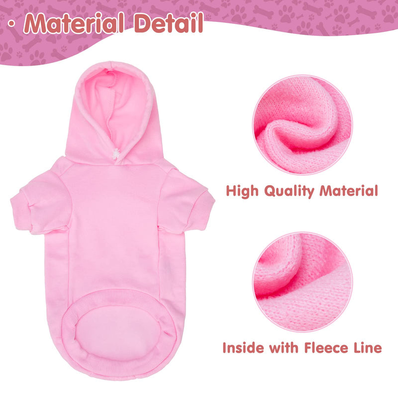 BINGPET Blank Basic Polyester Pet Dog Sweatshirt Hoodie X-Small (Pack of 1) Pink - PawsPlanet Australia