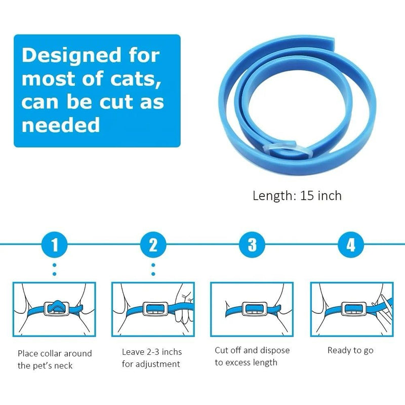 Adjustable Collar with Powerfull pheromones for Cats, relieves Anxiety, Brings Calm and Reduces Stress in Your pet for 30 Days, 1 Unit FEROGATOS - PawsPlanet Australia