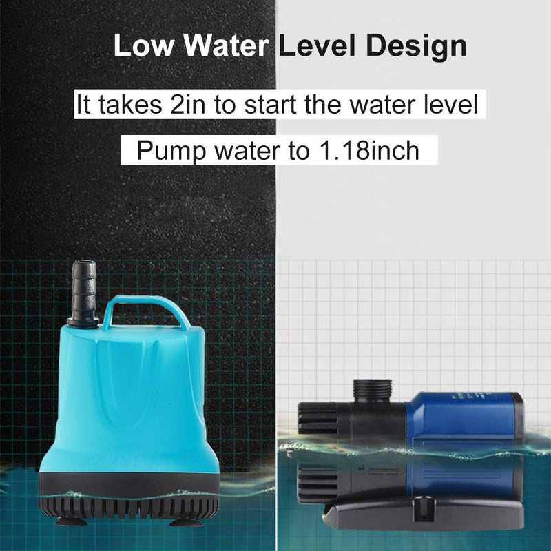 [Australia] - Tstkcom Submersible Water Pump,Ultra Quiet Fountain Circulation Water Pump with Handle for Pond, Aquarium, Fish Tank Fountain, Powerful Water Pump with 4.6ft (1.4M/1.9M) Power Cord. 160 