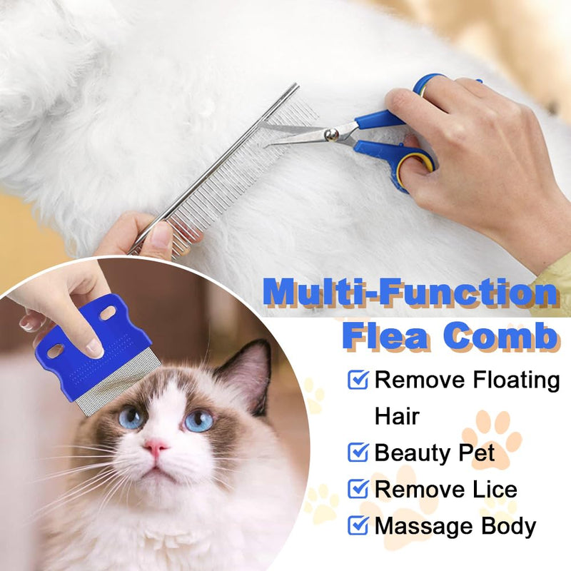 Flea Comb for Cats and Dogs Comb, Pack of 5 Stainless Steel Flea Comb, Pet Comb, Lice Comb Dust Comb, Pet Grooming Comb, Multifunctional Pet Hair Comb for Flea Control, Pet Care - PawsPlanet Australia